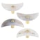 TUMBEELLUWA Set of 4 Moon Shaped Natural Agate Pull Handles for Dresser Cupboard Polished Stone Cabinet Drawer Knobs with Screws