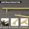 QOGRISUN 2Pack Solid Brass Cabinet Pulls Gold Long Drawer Handles 10 Inch Hole Center for Large Kitchen Cabinets Cupboard Dresser Wardrobe Closet Door Brushed Brass Finish