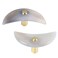 TUMBEELLUWA Set of 2 Moon Shaped Natural Agate Pull Handles for Dresser Cupboard Polished Stone Cabinet Drawer Knobs with Screws