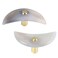 TUMBEELLUWA Set of 2 Moon Shaped Natural Agate Pull Handles for Dresser Cupboard Polished Stone Cabinet Drawer Knobs with Screws