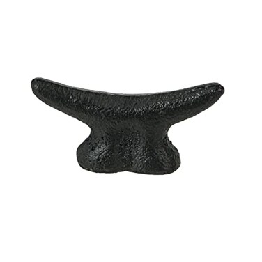 Zeckos Set of 6 Matte Black Cast Iron Boat Cleat Drawer Pulls 25 Inches Long Decorative Nautical Cabinet Knobs for A Stylish Coastal Accent to Your Home Decor