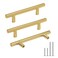 Goldenwarm 20 Pack 314 Inch Cabinet Handles Brushed Brass Drawer Pulls Kitchen Bathroom Cabinet Handles Gold Decorative Dresser Hardware