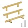 Goldenwarm 20 Pack 314 Inch Cabinet Handles Brushed Brass Drawer Pulls Kitchen Bathroom Cabinet Handles Gold Decorative Dresser Hardware