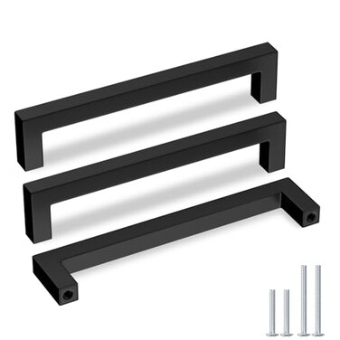 Goldenwarm Black Cabinet Pulls Kitchen Cabinet Handles 10 Pack 614in Hole Centers