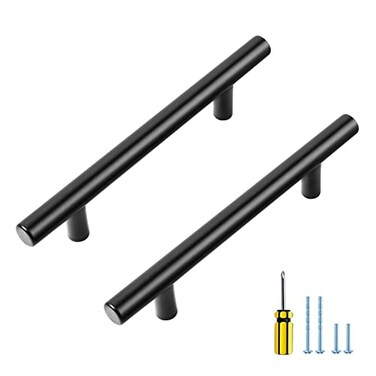 Ravinte 20 Pack 4 inch Hole Center Black Cabinet Pulls Kitchen Cabinet Handles 638 Overall Length Matte Black Hardware for Kitchen