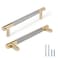 Zernmiarder Knurled Cabinet Pulls 12 Pack 6 Inch Long Cabinet Handles Metal Door Pulls Kitchen Drawer Pull Knurled Dresser Handles 5 Hole to Hole Grey Gold