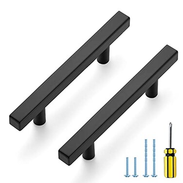 Ravinte Black Cabinet Handles 30 Pack 312 inch Matte Black Square Cabinet Pulls Kitchen Hardware 6 inch Overall Length Kitchen Drawer Pulls