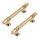 Haliwu 10 Pack Gold Cabinet Handles Brushed Brass Cabinet Pulls Kitchen Handles Barrel Champagne Gold Pull Kitchen Hardware 4 inch Hole to Hole Center