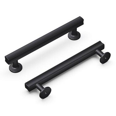 Hickory Hardware 1 Pack Solid Core Kitchen Cabinet Pulls Luxury Cabinet Handles Hardware for Doors Dresser Drawers 5116 Inch 128mm Hole Center Matte Black Woodward Collection