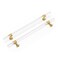 Peaha 10 Pack Acrylic Drawer Pulls Kitchen Cabinet Handle LS9165GD160 Gold Dresser Drawer Pull Brushed Brass Cabinet Hardware