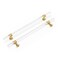 Peaha 10 Pack Acrylic Drawer Pulls Kitchen Cabinet Handle LS9165GD160 Gold Dresser Drawer Pull Brushed Brass Cabinet Hardware