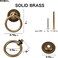 RZDEAL 4 Pack Solid Antique Brass Cabinet Pulls Ring Drawer Pulls Antique Style Kitchen Cabinet Handles Pulls Vintage Pulls Brass Drawer Handles for Cabinets