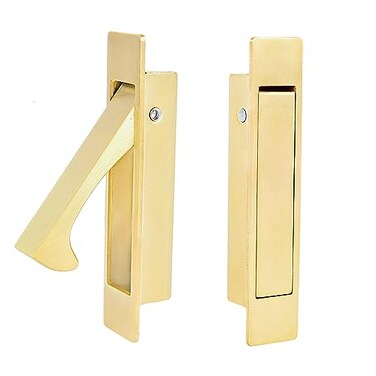 Dontay Pocket Pull Handle Edge Pull Professional Stainless Steel 304 Flush Mount for Sliding Door Satin Brass 2
