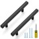 Ravinte Cabinet Handles 10 Pack 4 Inch Hole Center Matte Black Square Pulls Kitchen Hardware 638 Inch Overall Length Drawer Pulls