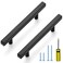 Ravinte Cabinet Handles 10 Pack 4 Inch Hole Center Matte Black Square Pulls Kitchen Hardware 638 Inch Overall Length Drawer Pulls