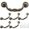 Kyuionty 6 Pack Drop Drawer Handles 5 Inch Hole Center Bail Cabinet Pull Handles Vintage Dresser Drawer Handle Yellow Bronze