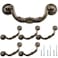 Kyuionty 6 Pack Drop Drawer Handles 5 Inch Hole Center Bail Cabinet Pull Handles Vintage Dresser Drawer Handle Yellow Bronze