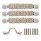 RFORPLY Bohemian Style Braided Rope Wooden Pulls 4 Pack Cabinet Drawer Cupboard Furniture Door Wooden Pulls HandlesHand Woven Rope Drawer Pulls for Kitchen Cabinet Wardrobe Cupboard White
