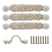RFORPLY Bohemian Style Braided Rope Wooden Pulls 4 Pack Cabinet Drawer Cupboard Furniture Door Wooden Pulls HandlesHand Woven Rope Drawer Pulls for Kitchen Cabinet Wardrobe Cupboard White