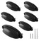 Kyuionty 6 Pack Antique Black Drawer Pull Handle Knobs Metal Cup Pull 35 Hole Centers Vintage Shell Pull Handles for Kitchen Cabinet Dresser Furniture