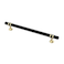 Alzassbg 10 Pack Black and Gold Cabinet Pulls 712 Inch192mm Hole Centers Kitchen Hardware Knurled Cabinet Handles for Cabinets and Drawers AL3087KGPMB