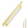 QOGRISUN 2Pack Solid Brass Cabinet Pulls 10 Inch Hole Center Heavy Duty Brushed Brass Cabinet Hardware Modern Square Drawer Handles for Kitchen Dresser AntiTarnish 1235 Inch Overall Length