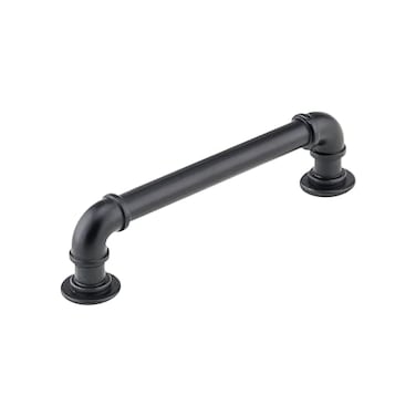 Rok 10 Pack Hardware Matte Black Industrial Pipe Style 5132 128mm Center 6 Inch Length Black Kitchen Hardware for Cabinets Farmhouse Hardware Kitchen PullHandle P9022128MB