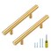 Ravinte Gold Cabinet Handles 15 Pack 5 Inch Brushed Gold Kitchen Cabinet Pulls 3 Inch Hole Center Brushed Brass Drawer Pulls Kitchen Hardware for Drawer and Cupboard