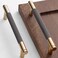Gutuwellea 30 Pack 5 Inch 128 mm Knurled Cabinet Handles Cabinet Pulls Aluminum Handles Knurled Drawer Pulls Gold and Grey Oxidation Finish with Diamond Pattern 6 Length 5 Hole Center