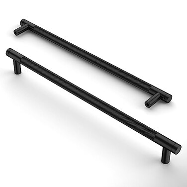 Asidrama 10 Pack 10 Inch254mm Matte Black Cabinet Pulls Knurled Cabinet Handles Cupboard Handles Kitchen Cabinet Hardware for Cupboard Drawer Pulls
