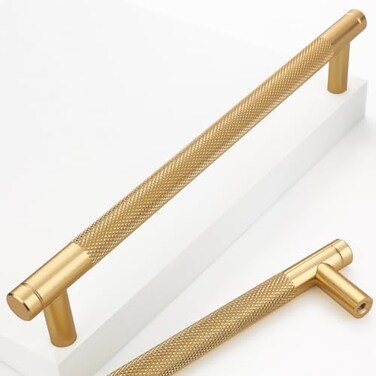 Ntresbonne 12 Pack 7 12 Inch 192 mm Barrel Cabinet Pulls Gold Cupboard Aluminum Handles Drawer Pull Cabinet Handles