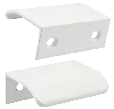 LC LICTOP Curved Edge Pull Handles 197 Inch Edge Finger Tab Handle for Caibnets Drawer Closet Door Wardrobe Cupboard 126 Inch Hole Spacing 10 Pcs White Edge Pulls