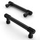 Asidrama 10 Pack 375 Inch96mm Matte Black Cabinet Pulls Knurled Cabinet Handles Cupboard Handles Kitchen Cabinet Hardware for Cupboard Drawer Pulls