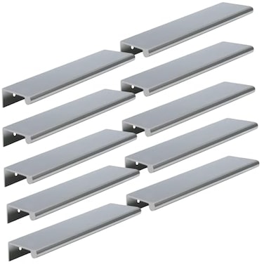 LC LICTOP Rouned Edge Pull Handle for Cabinets 787 Inch Aluminum Alloy Finger Tab Pulls Concealed Drawer Pull for Kitchen Dresser Wardrobe 63 Inch Hole Spacing 10Pcs Chrome Plated Edge Pulls