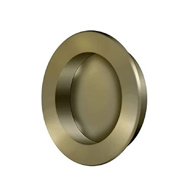 Deltana Fp238u5 Pocket Sliding Door Round Flush Pull Antique Brass