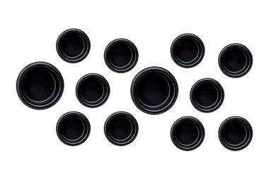 QCAA Solid Brass Finger Pull 34 Matte Black 12 Pack Made in Taiwan
