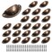 suiwotin 24pcs Antique Cup Drawer Pulls Red Bronze Bin Cup Pulls Knobs Cabinet Pull Handles for Dresser Cupboard Closet Kitchen Furniture 32 Inch Length 26 Inch Hole Spacing