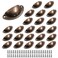 suiwotin 24pcs Antique Cup Drawer Pulls Red Bronze Bin Cup Pulls Knobs Cabinet Pull Handles for Dresser Cupboard Closet Kitchen Furniture 32 Inch Length 26 Inch Hole Spacing