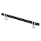 Alzassbg 10 Pack Black and Silver Cabinet Pulls 614 Inch160mm Hole Centers Kitchen Hardware Knurled Cabinet Handles for Cabinets and Drawers AL3087CPMB