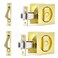 Dontay 2 Pack Pocket Door Privacy Lock Flush Handles 238 Backset BedBath Latch Recessed Knob Hardware for 1 38 to 2 316 Thickness Door Including Edge Pull Satin Brass Square