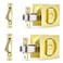 Dontay 2 Pack Pocket Door Privacy Lock Flush Handles 238 Backset BedBath Latch Recessed Knob Hardware for 1 38 to 2 316 Thickness Door Including Edge Pull Satin Brass Square