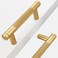 Westablize 10 Pack 3 Inch 76 mm Bar Cabinet Pulls Gold Knurled Handles for Brushed Gold Drawer Pulls Cupboard Aluminum Handles
