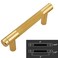 Westablize 10 Pack 3 Inch 76 mm Bar Cabinet Pulls Gold Knurled Handles for Brushed Gold Drawer Pulls Cupboard Aluminum Handles