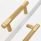 Westablize 10 Pack 3 Inch 76 mm Bar Cabinet Pulls Gold Knurled Handles for Brushed Gold Drawer Pulls Cupboard Aluminum Handles