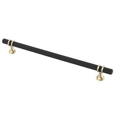 Alzassbg 10 Pack Black and Gold Cabinet Pulls 10 Inch254mm Hole Centers Kitchen Hardware Knurled Cabinet Handles for Cabinets and Drawers AL3087KGPMB