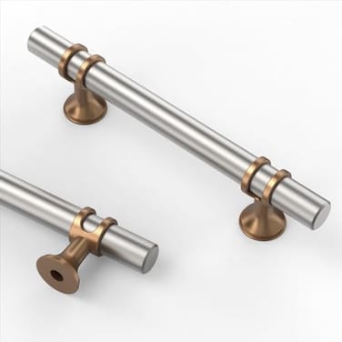 Asidrama 10 Pack 375 Inch96mm Brushed Satin Nickel and Champagne Bronze Kitchen Cabinet Handles Cabinet Pulls Kitchen Cabinet Hardware Cupboard Handles Drawer Pulls
