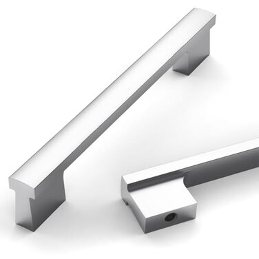 Asidrama 10 Pack 5 Inch128mm Polished Chrome Cabinet Pulls Kitchen Cabinet Handles Polished Chrome Cabinet Pulls Cabinet Hardware for Cupboard Drawer