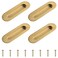 MOROBOR 4 Pack Stainless Steel Side Hole Flush Pull Oval Embedded Sliding Door Handle Recessed Finger Pulls with Hidden Screws for Drawer Cupboard WardrobeBrushed Gold