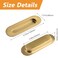 MOROBOR 4 Pack Stainless Steel Side Hole Flush Pull Oval Embedded Sliding Door Handle Recessed Finger Pulls with Hidden Screws for Drawer Cupboard WardrobeBrushed Gold