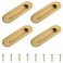 MOROBOR 4 Pack Stainless Steel Side Hole Flush Pull Oval Embedded Sliding Door Handle Recessed Finger Pulls with Hidden Screws for Drawer Cupboard WardrobeBrushed Gold